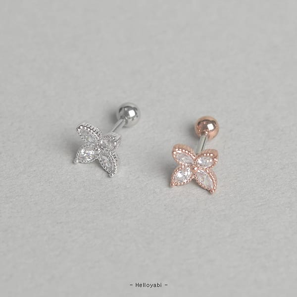 | 氣質款 | 蝶形四瓣花亮鑽醫療鋼( 現貨+預購 )