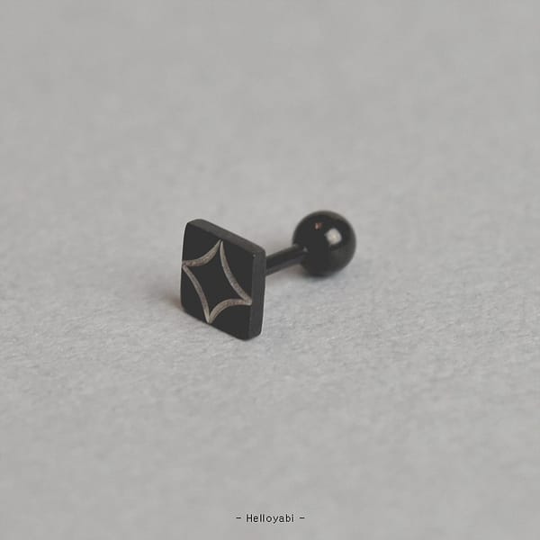 | 個性風 | 菱形圖案黑色方形醫療鋼( 現貨+預購 )